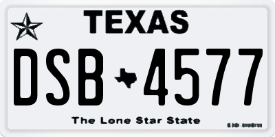 TX license plate DSB4577