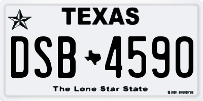 TX license plate DSB4590