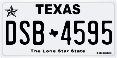 TX license plate DSB4595