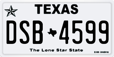TX license plate DSB4599