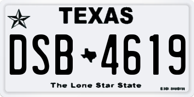 TX license plate DSB4619