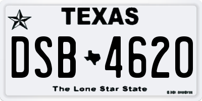 TX license plate DSB4620