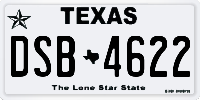 TX license plate DSB4622