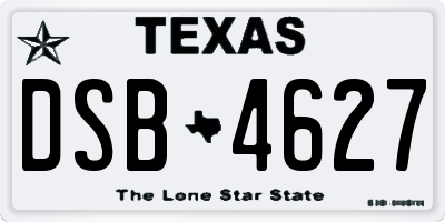 TX license plate DSB4627