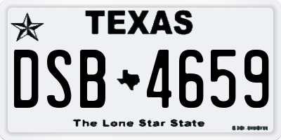 TX license plate DSB4659