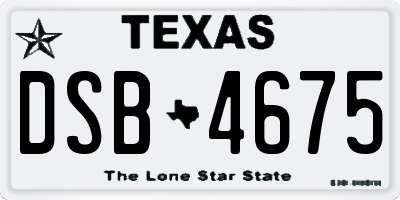 TX license plate DSB4675