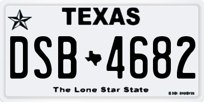 TX license plate DSB4682