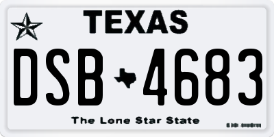 TX license plate DSB4683