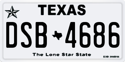 TX license plate DSB4686