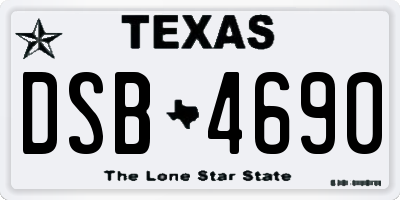TX license plate DSB4690