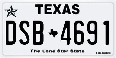 TX license plate DSB4691