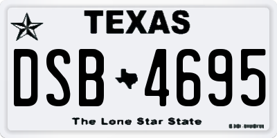 TX license plate DSB4695