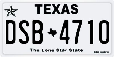 TX license plate DSB4710