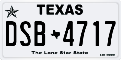 TX license plate DSB4717