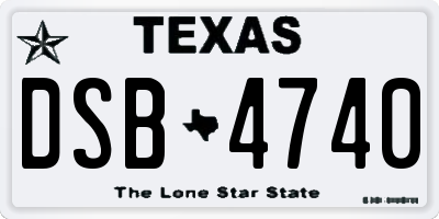 TX license plate DSB4740
