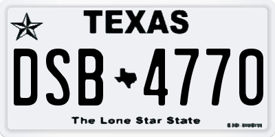 TX license plate DSB4770