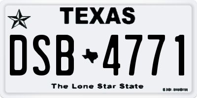 TX license plate DSB4771