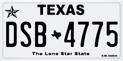 TX license plate DSB4775