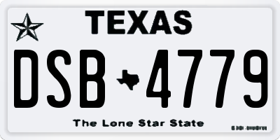 TX license plate DSB4779