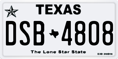 TX license plate DSB4808