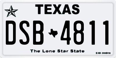 TX license plate DSB4811