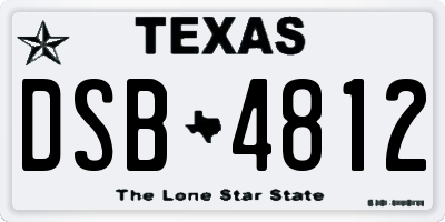TX license plate DSB4812