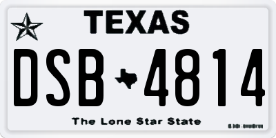 TX license plate DSB4814