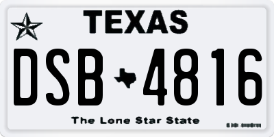TX license plate DSB4816