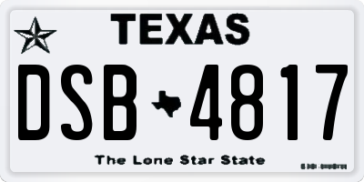 TX license plate DSB4817