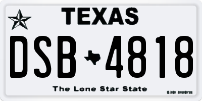 TX license plate DSB4818