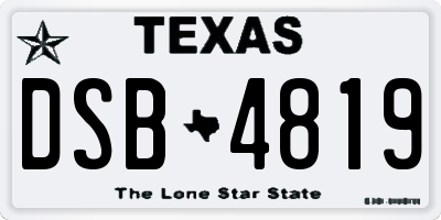 TX license plate DSB4819