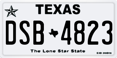TX license plate DSB4823