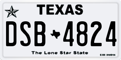 TX license plate DSB4824