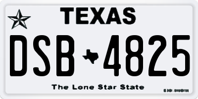 TX license plate DSB4825