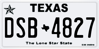 TX license plate DSB4827