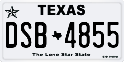 TX license plate DSB4855
