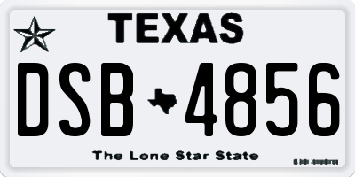 TX license plate DSB4856