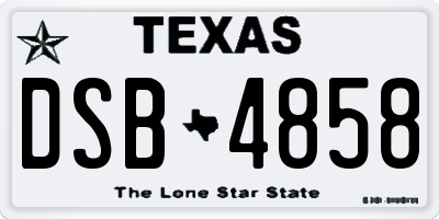 TX license plate DSB4858