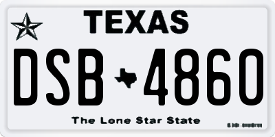 TX license plate DSB4860