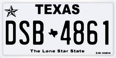 TX license plate DSB4861