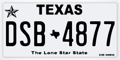 TX license plate DSB4877