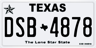 TX license plate DSB4878