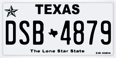 TX license plate DSB4879
