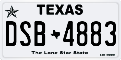 TX license plate DSB4883