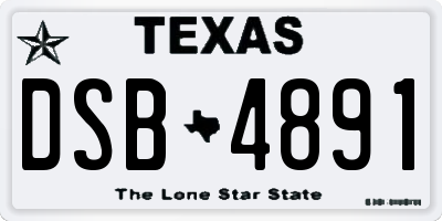 TX license plate DSB4891
