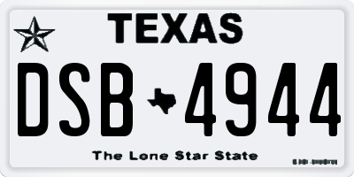 TX license plate DSB4944