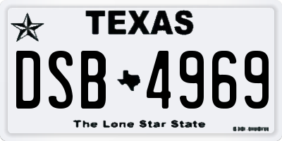 TX license plate DSB4969