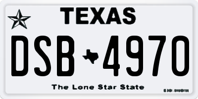 TX license plate DSB4970