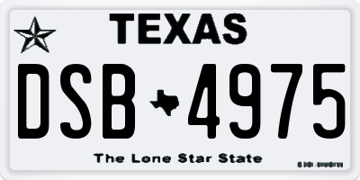 TX license plate DSB4975