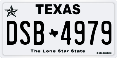 TX license plate DSB4979